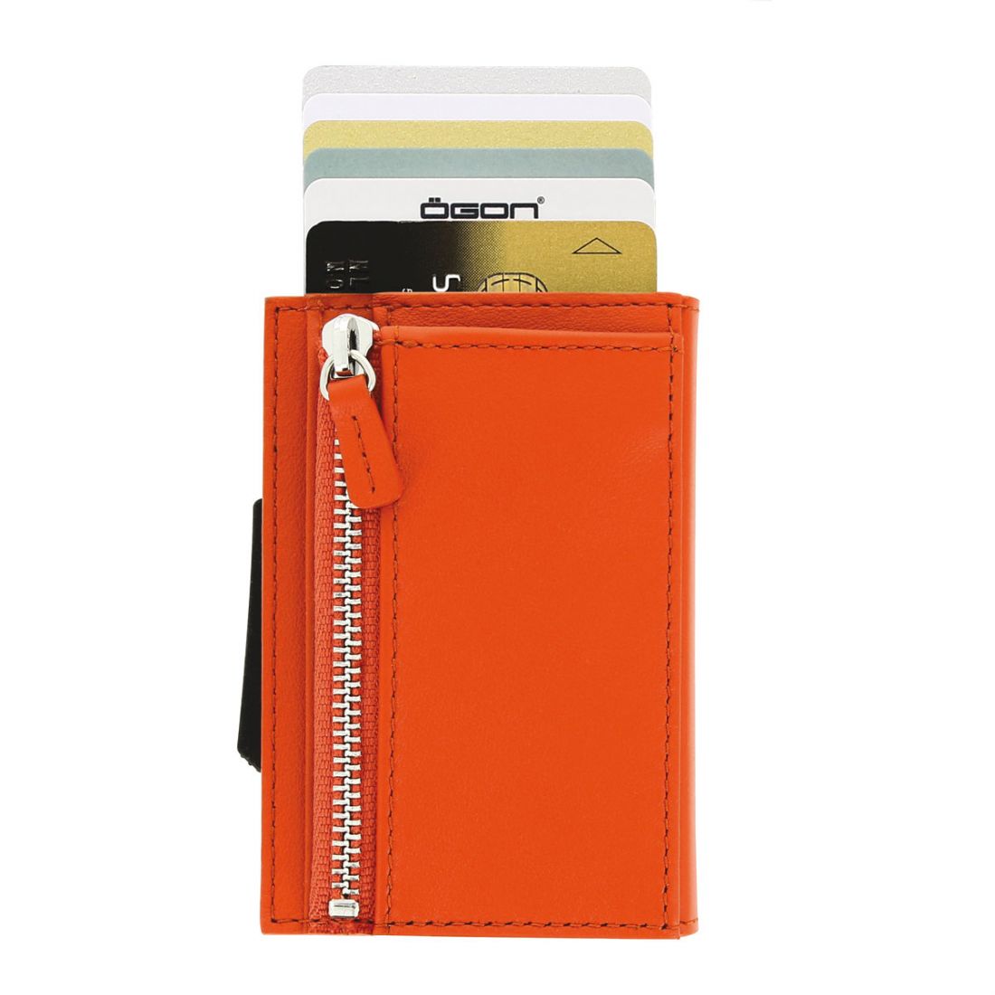 Porte carte Aluminium et cuir,Cascade Wallet Ogon Designs Orange