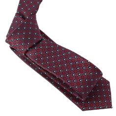 Cravate slim Charles Le Jeune London Rouge Microfibre carreaux Homme