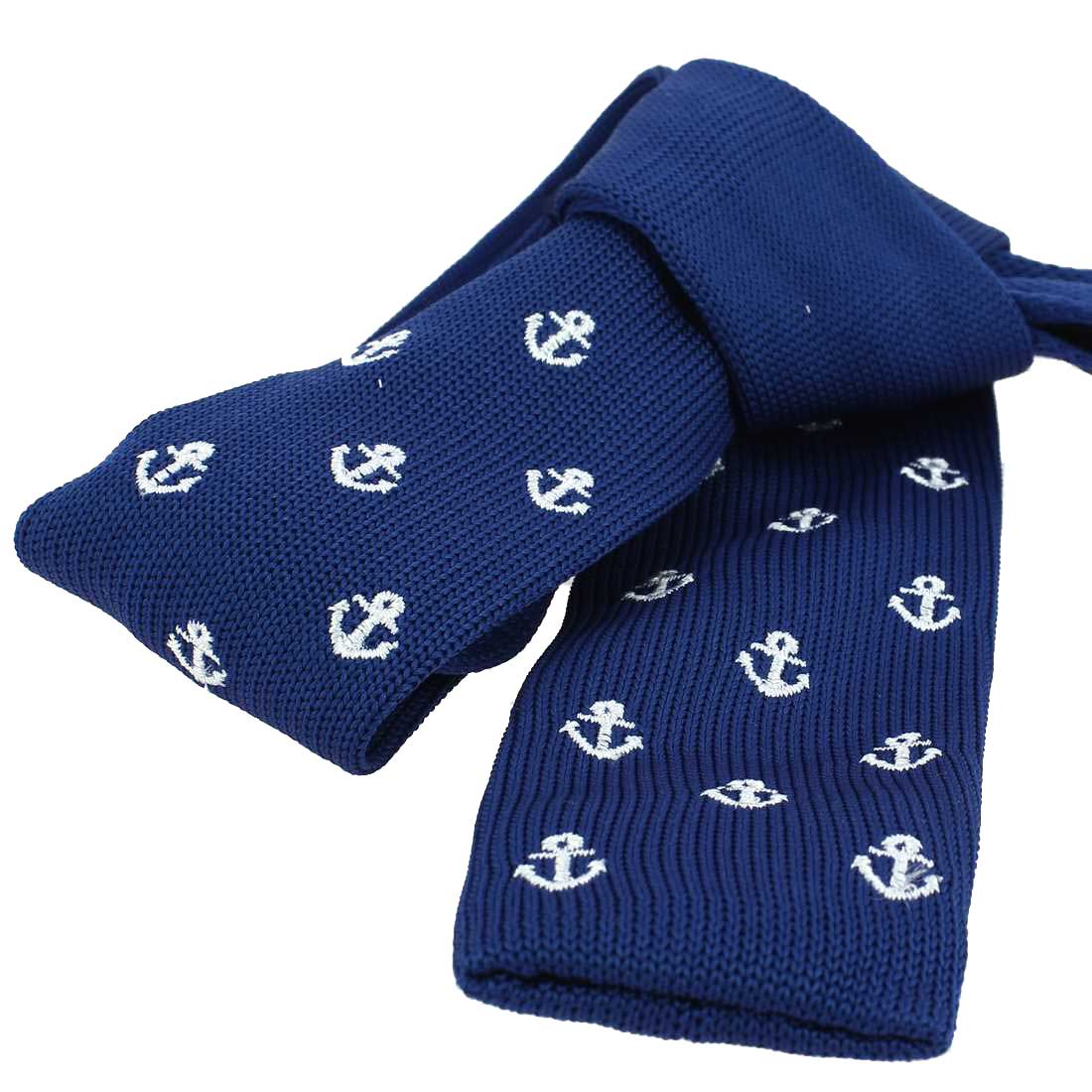 Cravate tricot Charles Le Jeune Ancre bleu Bleu Marine Microfibre