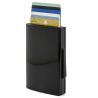 Porte carte Cascade slim Glossy, Aluminium noir et cuir venis noir, Ogon Design. Ogon Designs