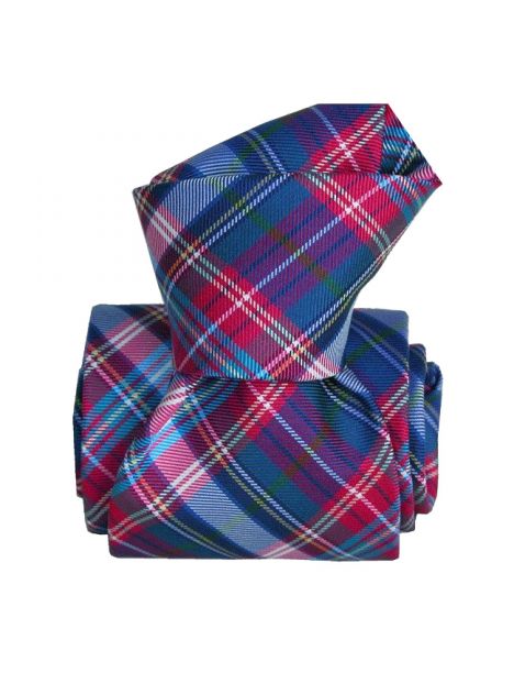 Cravate classique Segni et Disegni Scotland Bleu écossais Soie