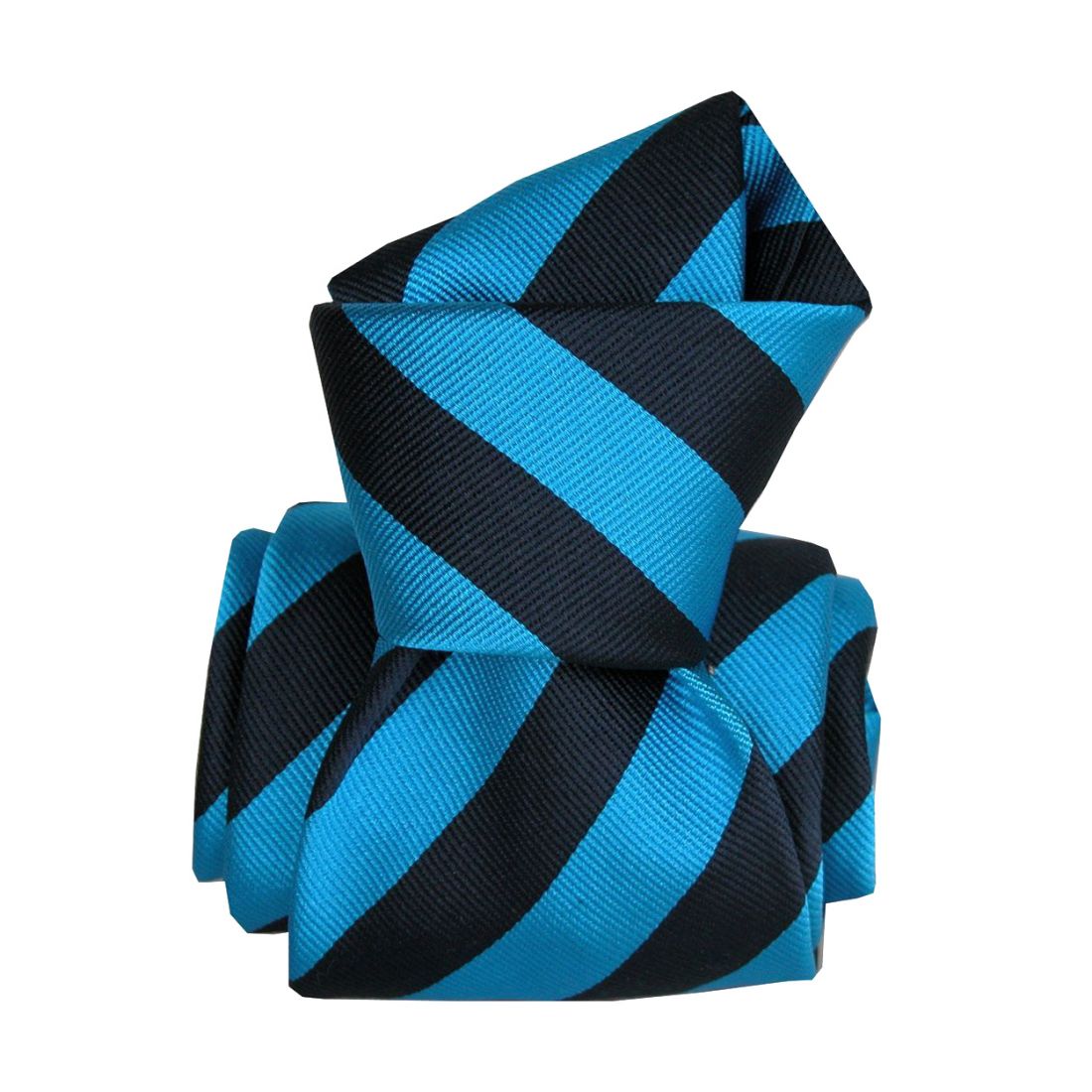 Segni et Disegni. Cravate artisanale. Confection main, Soie. Bleu, Club /  rayé. | eBay