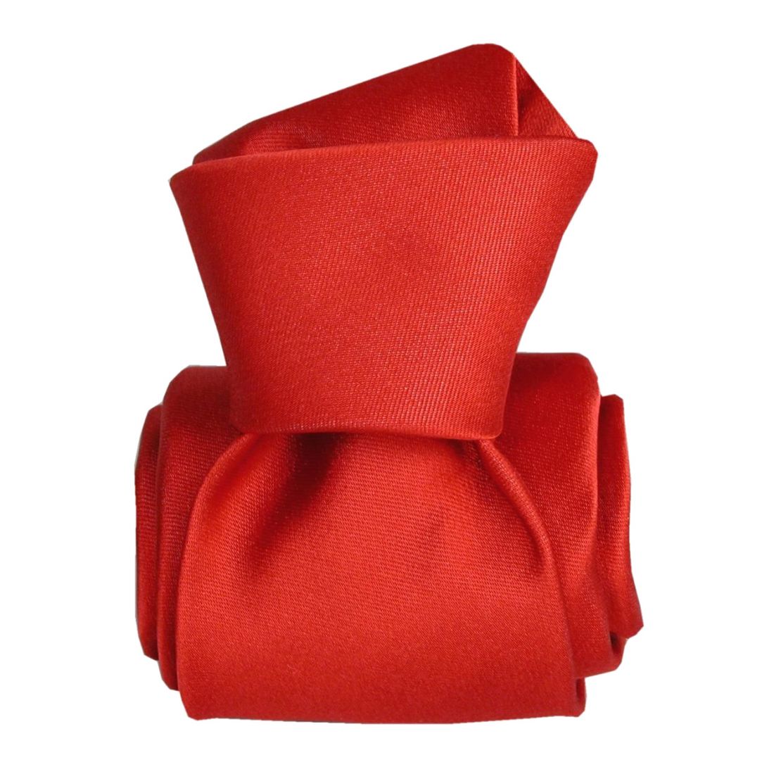 Cravate artisanale Segni et Disegni satin faite main Rouge Soie Uni Homme