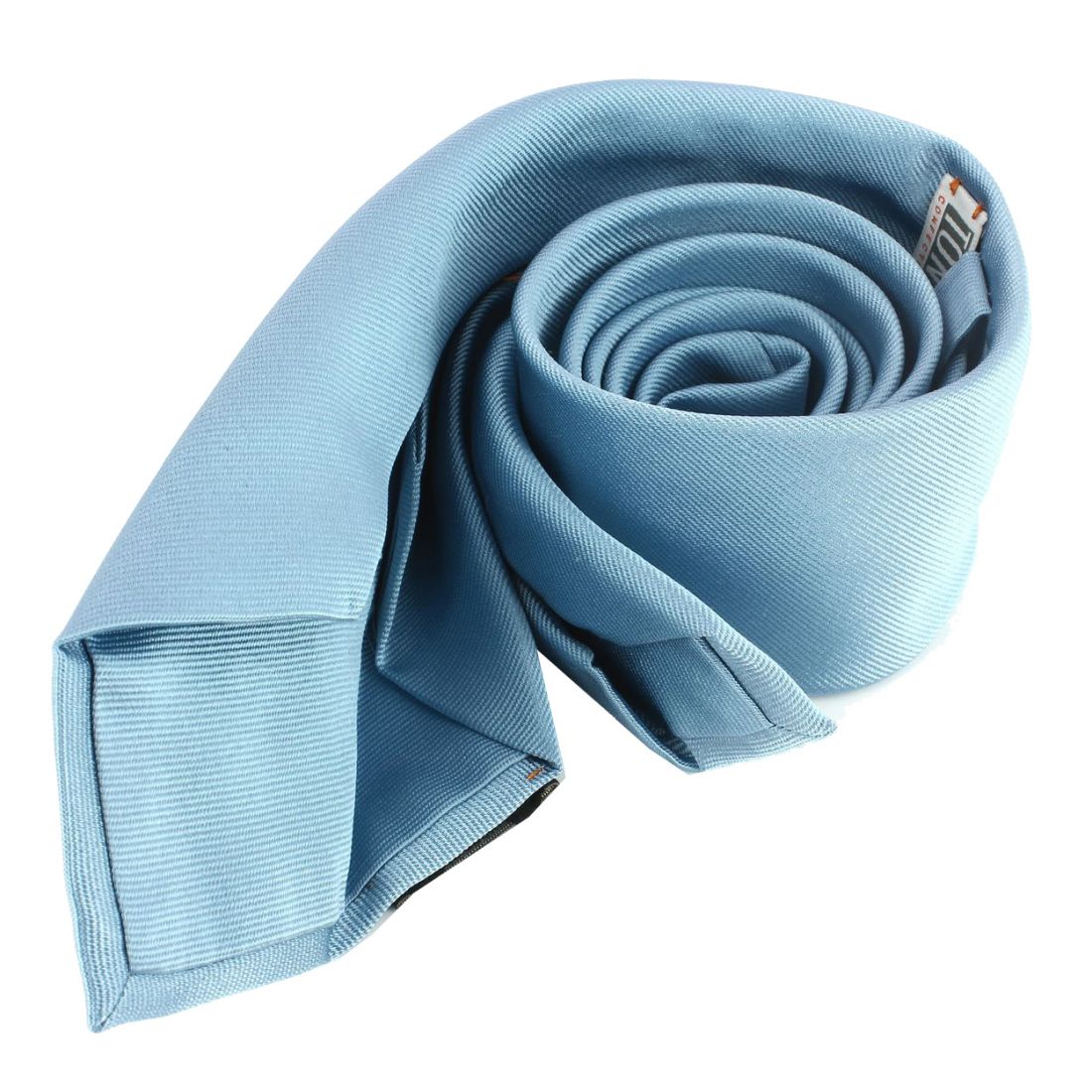 Cravate 6 plis Tony & Paul confection main Bleu tibre Soie Uni Homme
