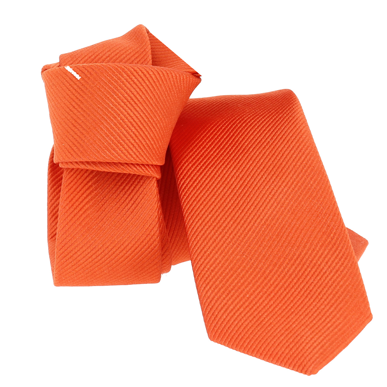 Cravate slim Segni et Disegni Slim Orange Soie Uni Homme Slim