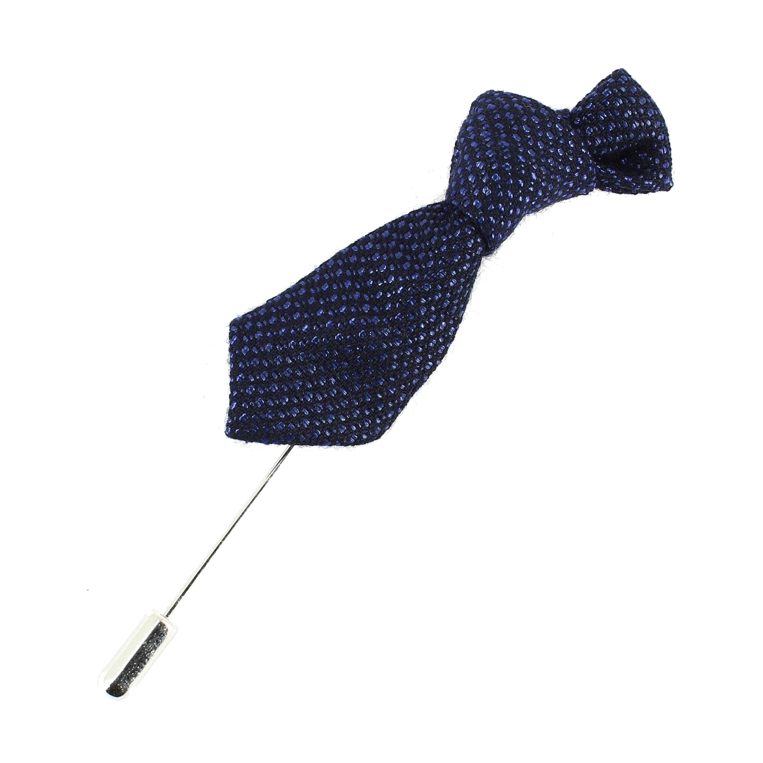 Boutonnière C-Avenue Signature mini cravate stripe Bleu roi Acier