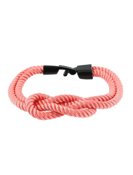 Bracelet corde, noeud marin, rose Clj Charles Le Jeune