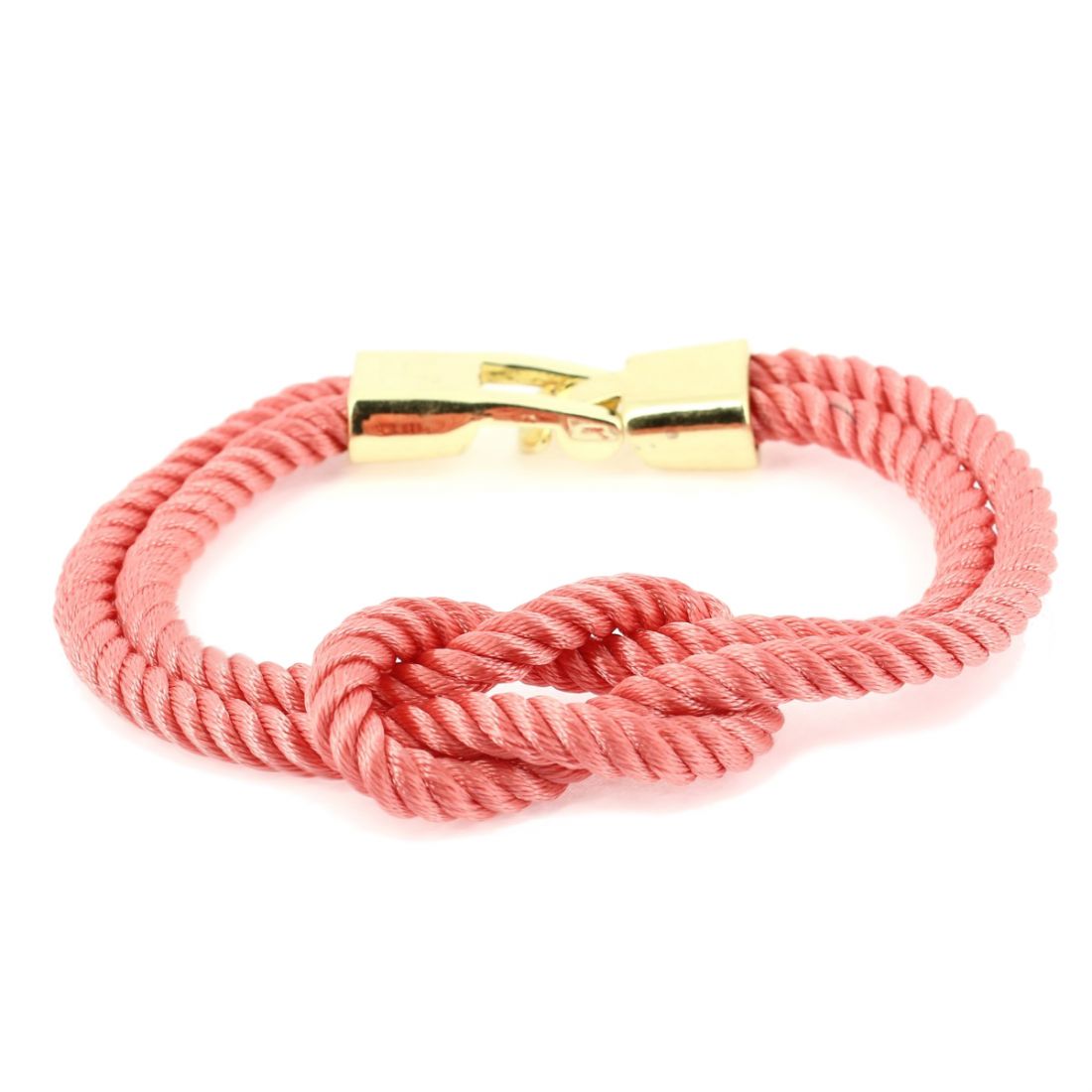 Bracelet Clj Charles Le Jeune Noeud marin corde Rouge intense
