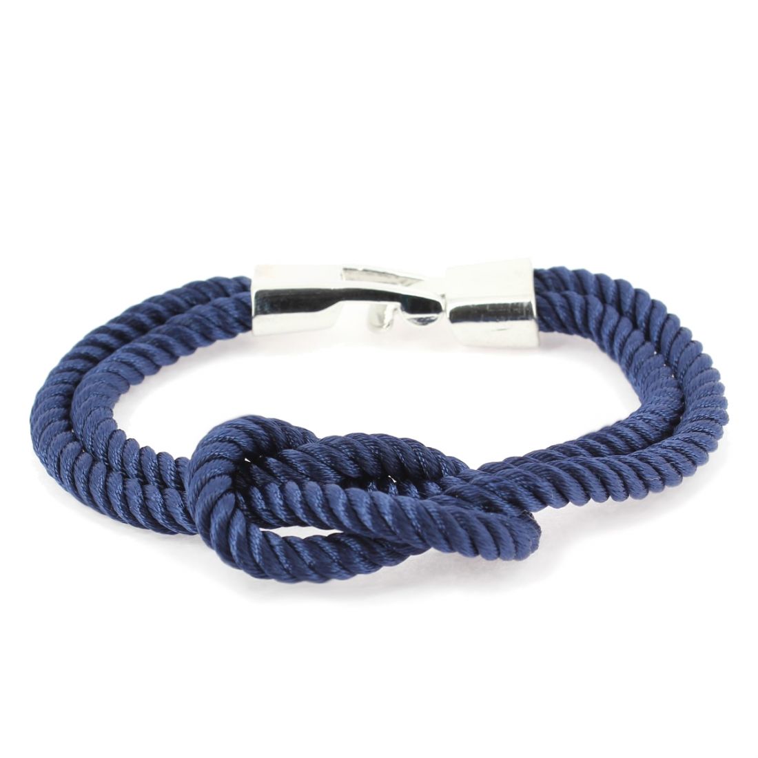 Bracelet Clj Charles Le Jeune Noeud marin corde Bleu Marine