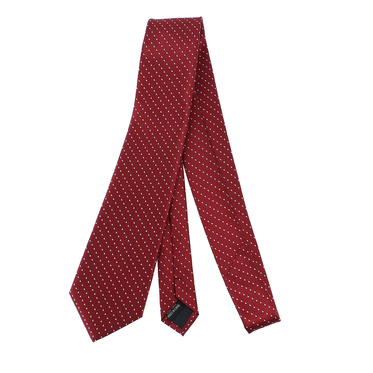 Cravate Charles Le Jeune motifs discrets Rouge Bordeaux Microfibre