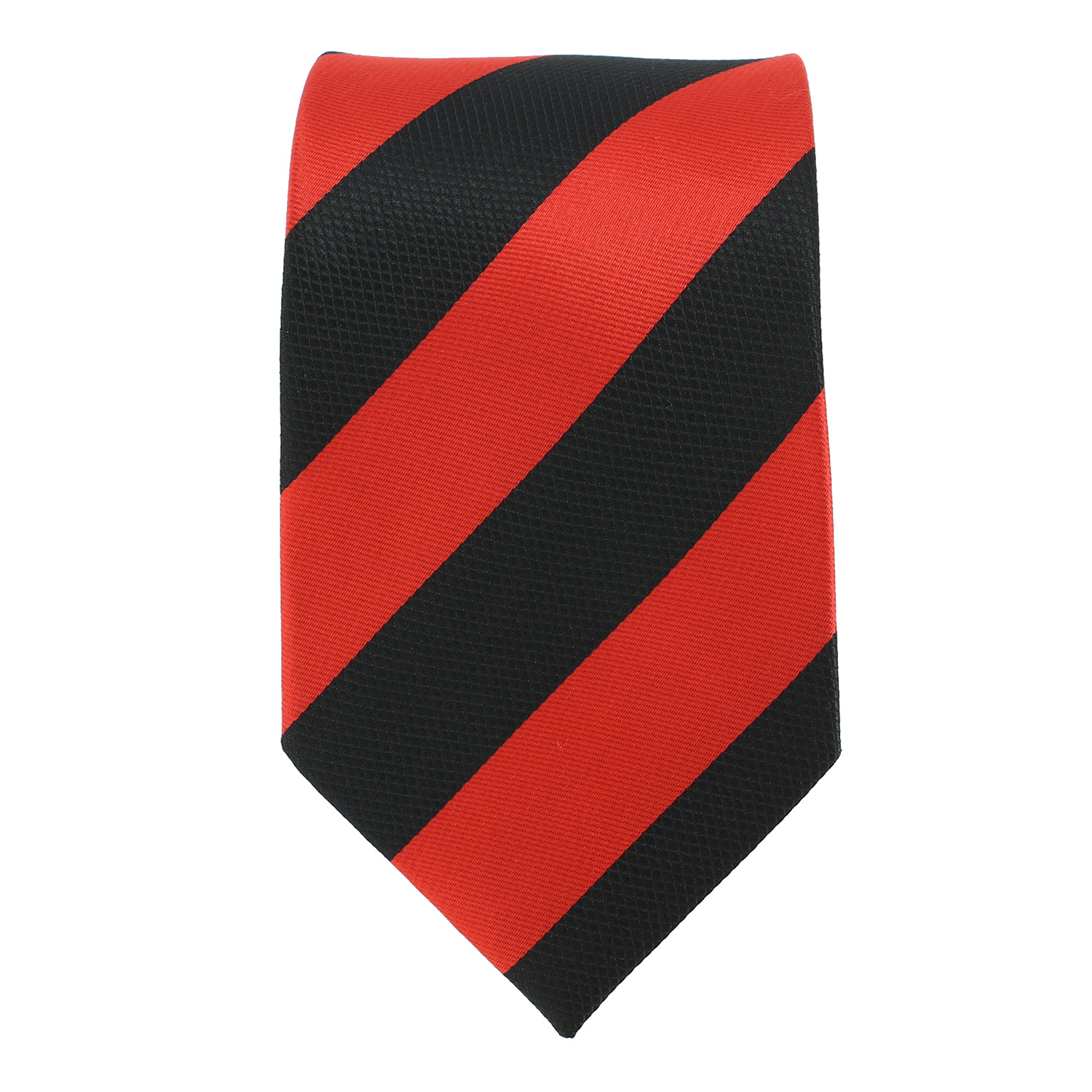 Cravate Charles Le Jeune club à rayures larges rouge et noir
