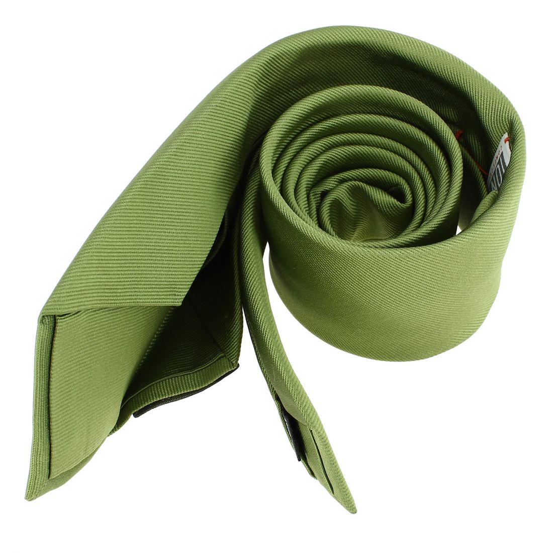 Cravate 6 plis Tony & Paul confection main vert Mela Soie Uni Homme