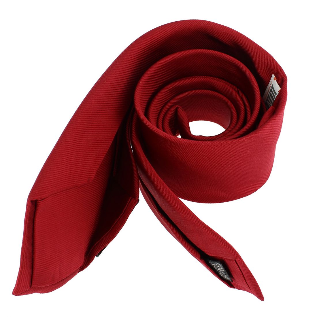 Cravate 6 plis Tony & Paul confection main Rouge sang Soie Uni Homme