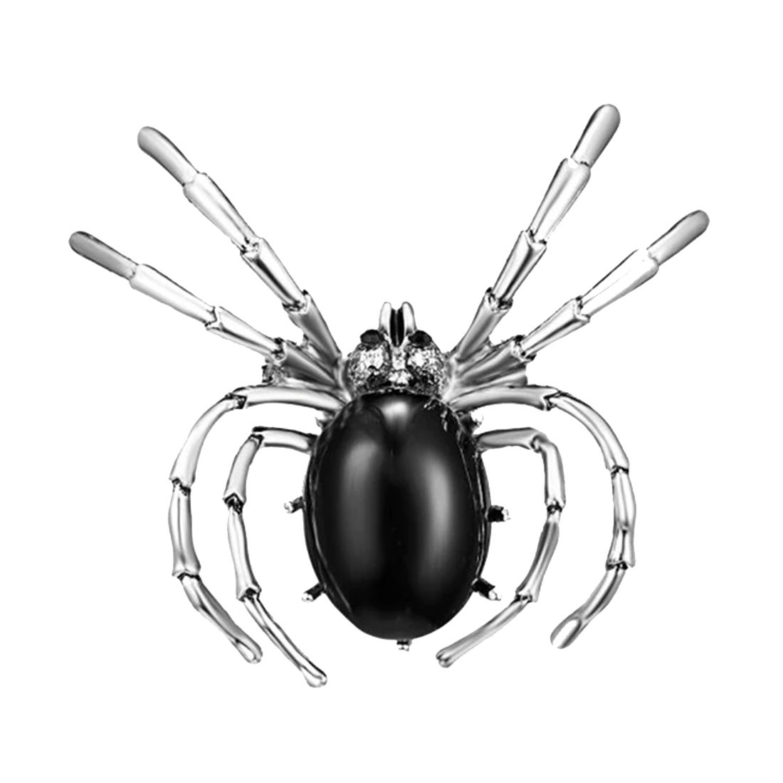 Broche Araignée noire - Strass et émaillée