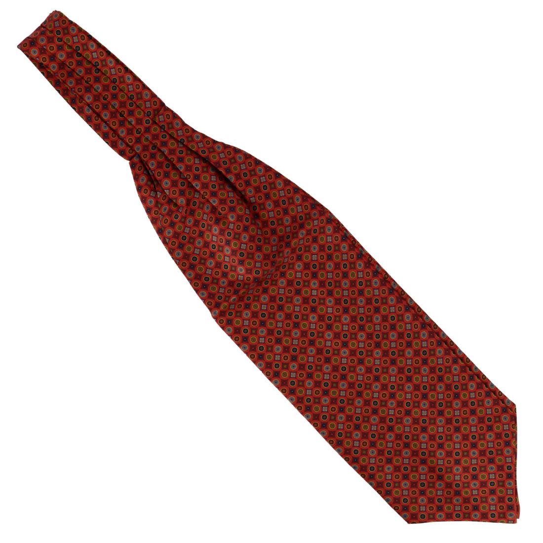 Foulard Ascot Tony & Paul Victoria Rouge Andrinople Soie Pois Homme