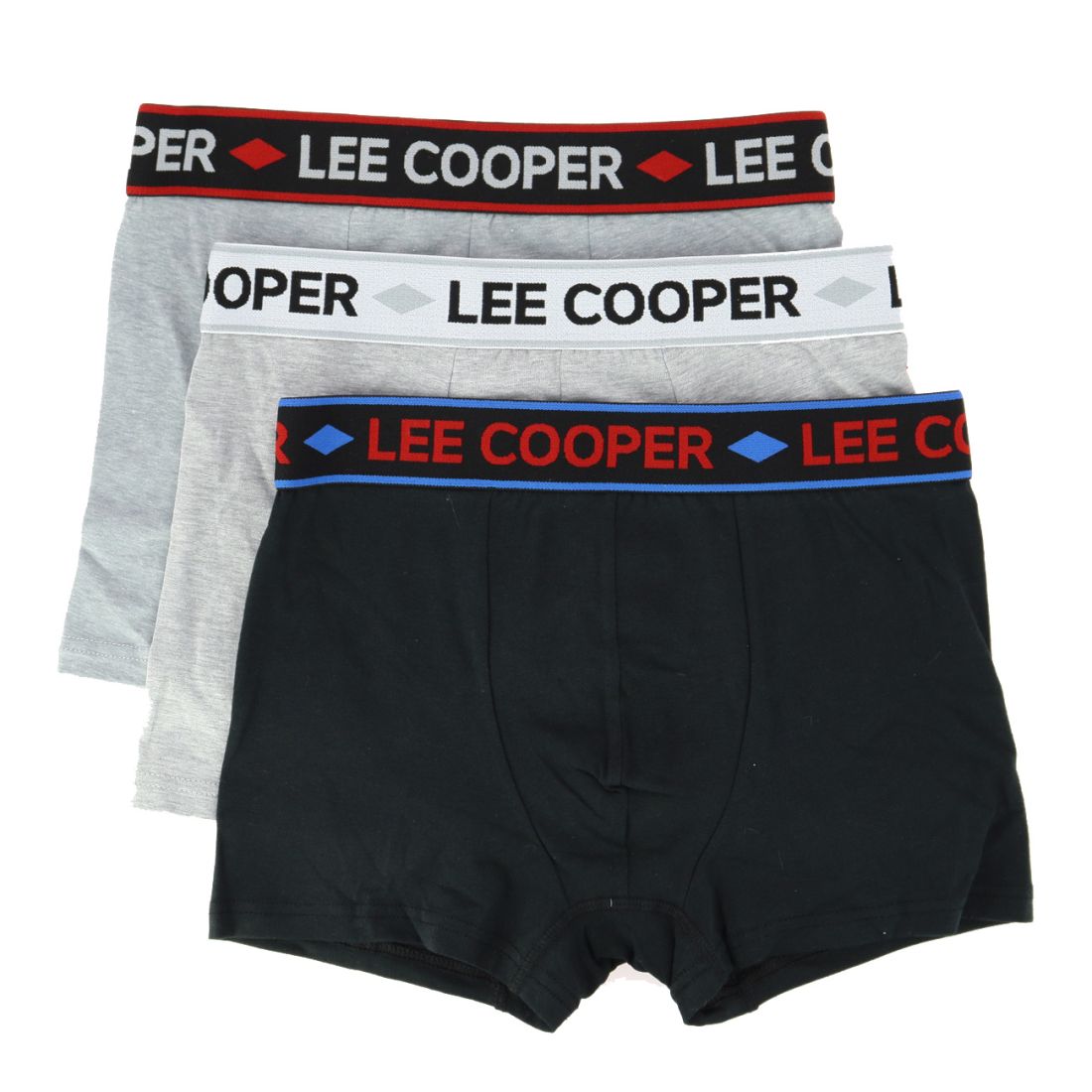 3 Boxers Lee Cooper, Nathan, Noir gris et gris cendre