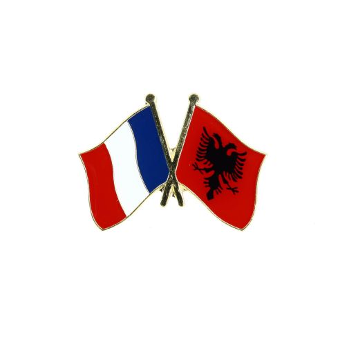 Pin's Drapeaux Jumelage France - Albanie Clj Charles Le Jeune