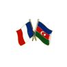 Pin's Drapeaux Jumelage France - Azerbaïdjan Clj Charles Le Jeune