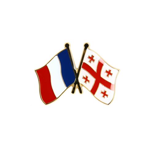 Pin's Drapeaux Jumelage France - Géorgie Clj Charles Le Jeune