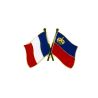Pin's Drapeaux Jumelage France - Liechtenstein Clj Charles Le Jeune