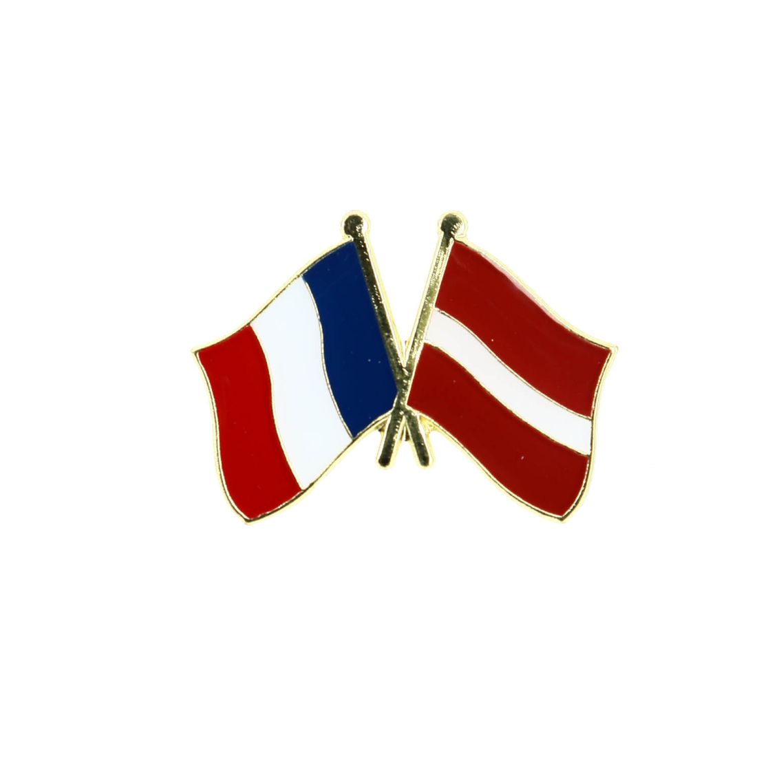 Pin's Drapeaux Jumelage France - Lettonie Clj Charles Le Jeune