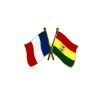 Pin's Drapeaux Jumelage France - Bolivie Clj Charles Le Jeune