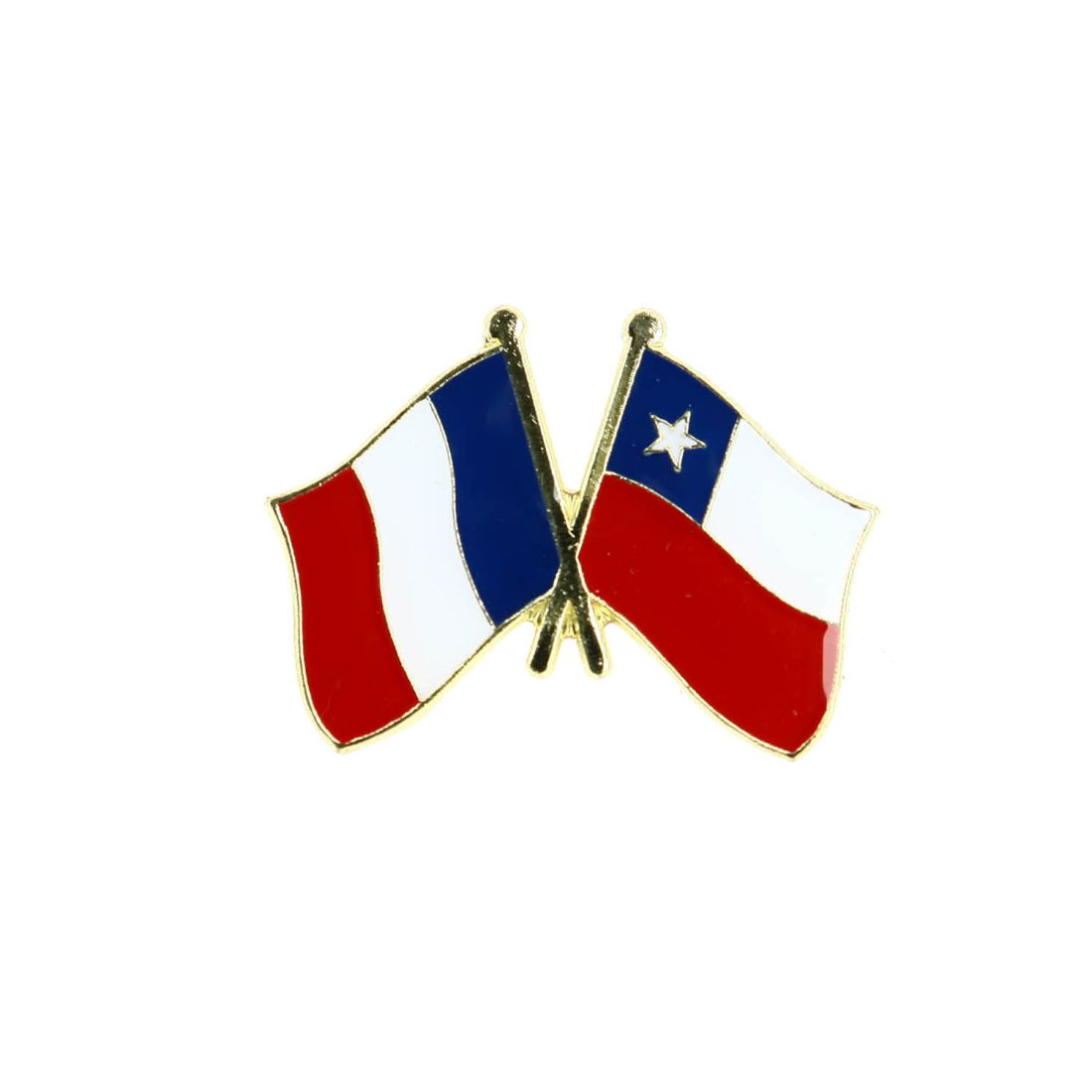 Pin's Drapeaux Jumelage France - Chili Clj Charles Le Jeune