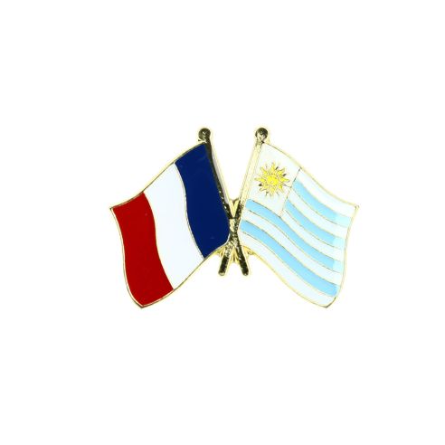 Pin's Drapeaux Jumelage France - Uruguay Clj Charles Le Jeune