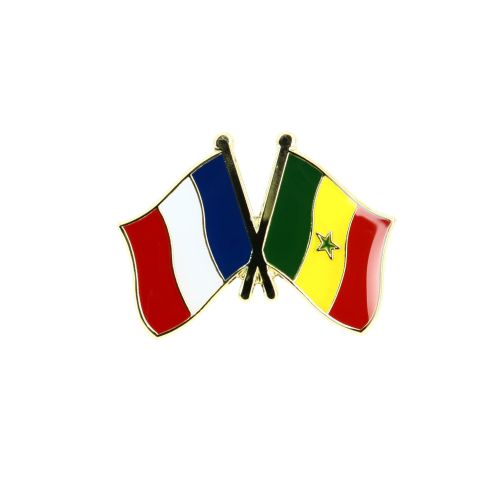Pin's Drapeaux Jumelage France - Sénégal Clj Charles Le Jeune