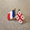 Pin's Drapeaux Jumelage France - Géorgie Clj Charles Le Jeune