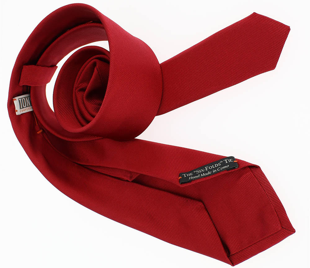 cravate 6 plis de couleur rouge